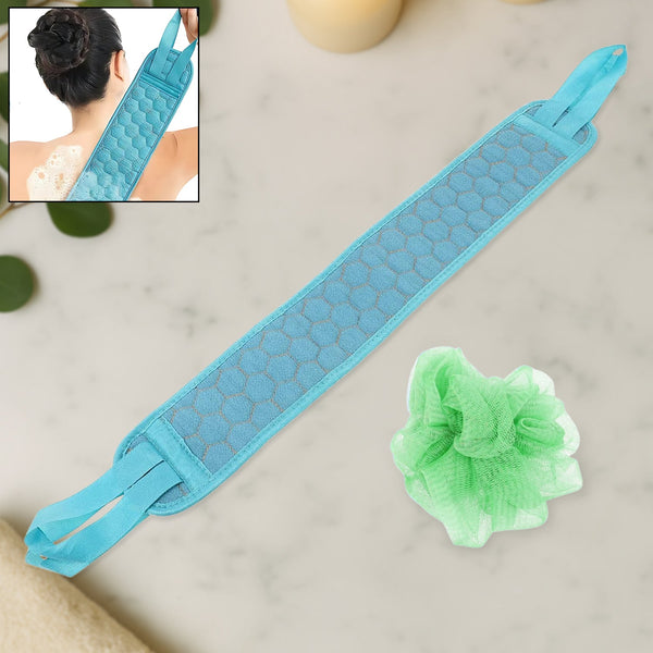 Bath Shower Scrubber Set – Dual-Sided Loofah Sponge & Bath Brush for Deep Clean (2 Pcs)